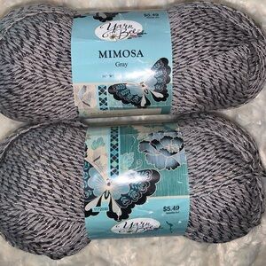 2 Yarn Bee Mimosa Yarn Skeins - Mimosa Color gray 62% Cotton 38% Rayon …